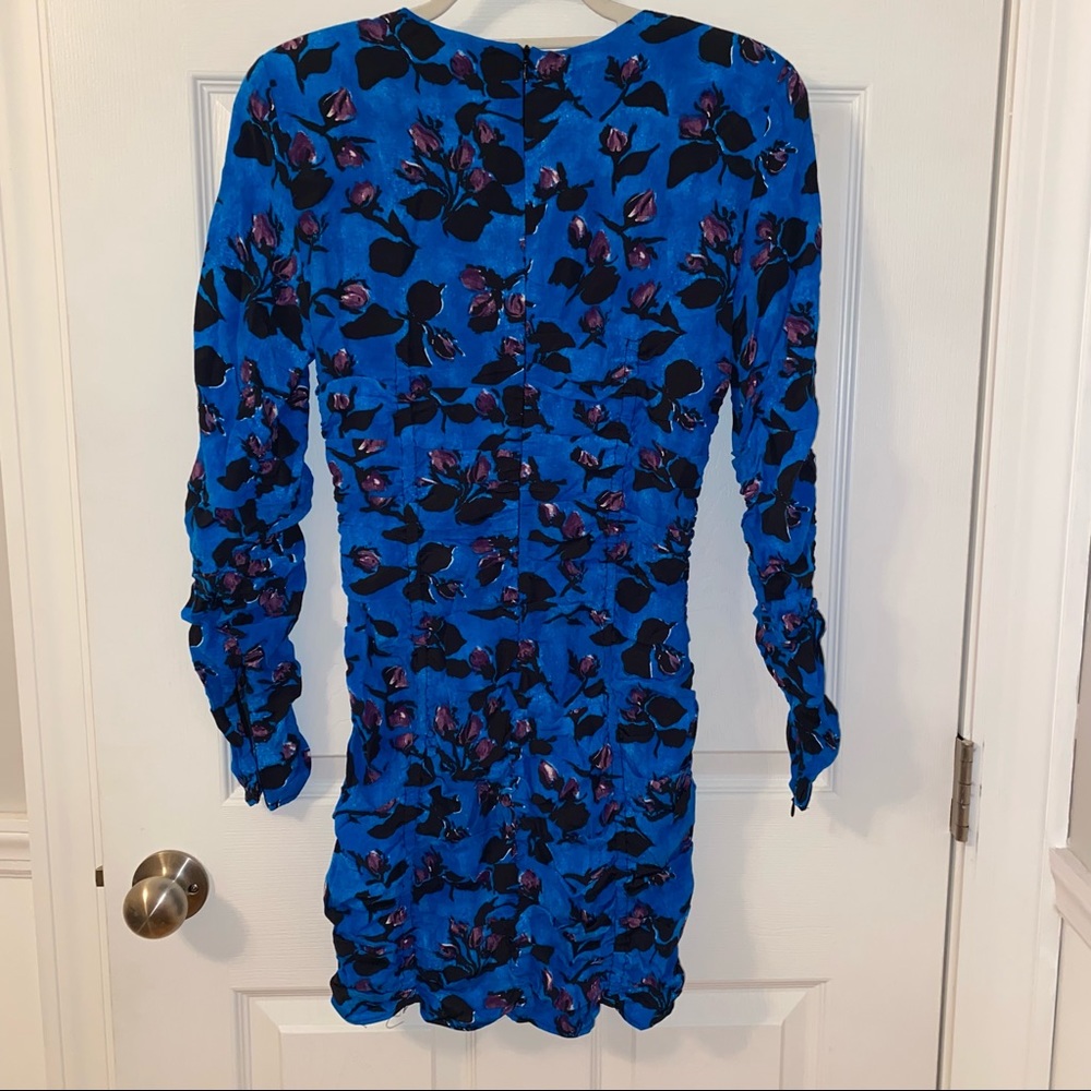NWT Zara draped blue floral print mini dress - Picture 13 of 13